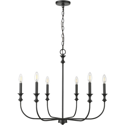 Savanne 6 Light 28.25 inch Matte Black Chandelier Ceiling Light